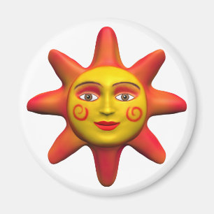 Sun face magnet