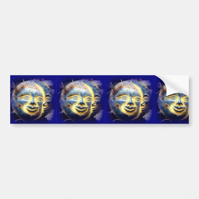 sun face/ moon face bumper sticker (Front)