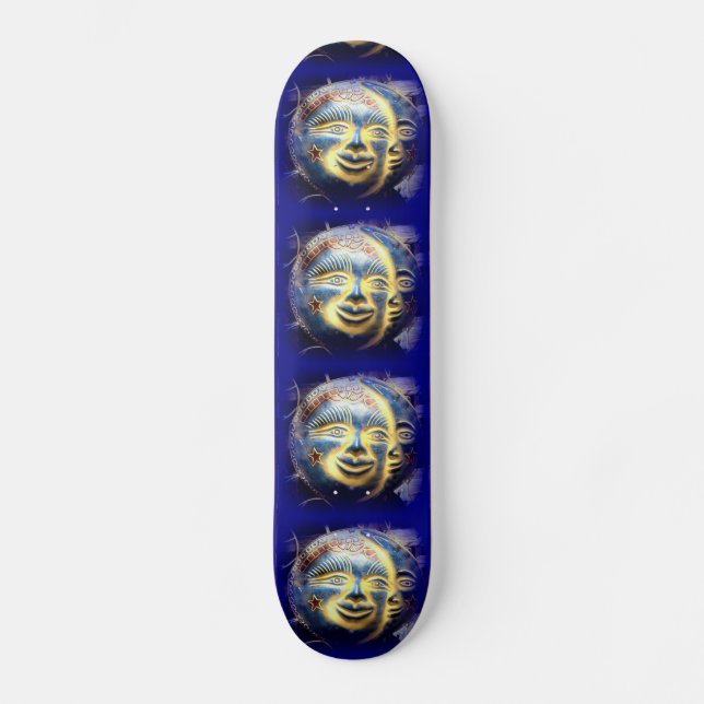 sun face/ moon face skateboard (Front)