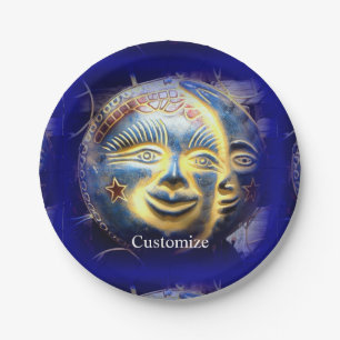 Sun face/ moon face Thunder_Cove Paper Plate