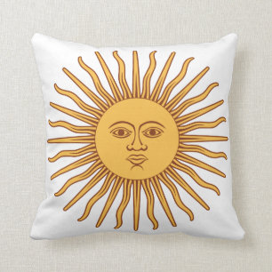 Sun Face on White American MoJo Pillow
