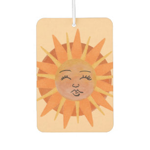 Sun Face Orange Watercolor Illustration Air Freshener