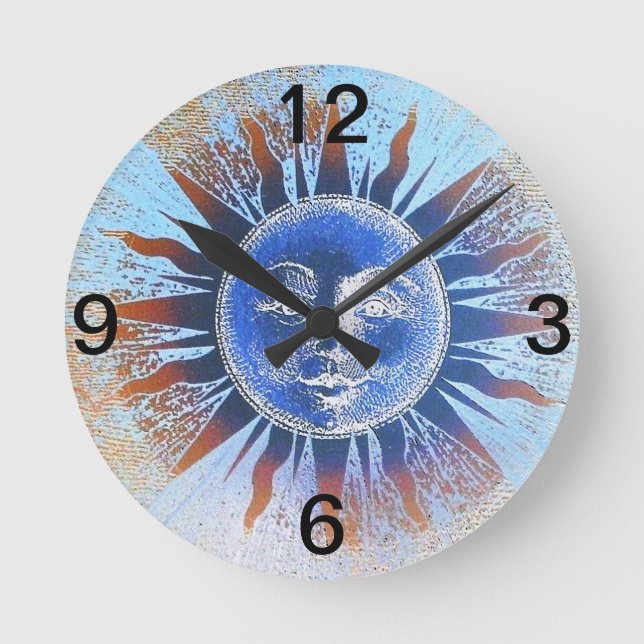 Sun Face Round Clock (Front)