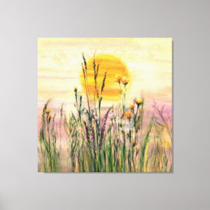 Sun Field Landscape Canvas Print - Painting