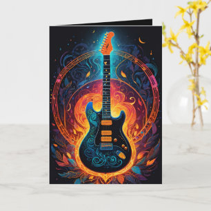 Sun Fire Electric Guitar Blank Card