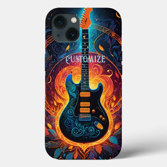 Sun Fire Electric Guitar Case-Mate iPhone Case (Back)
