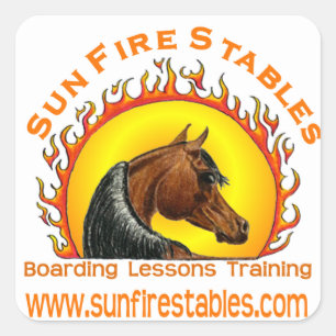 Sun Fire Stables Square Sticker