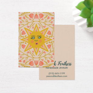 Sun & Floral Earring Necklace Jewellery Display Ca