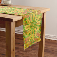 Sun Flower bohemian floral art yellow green orange
