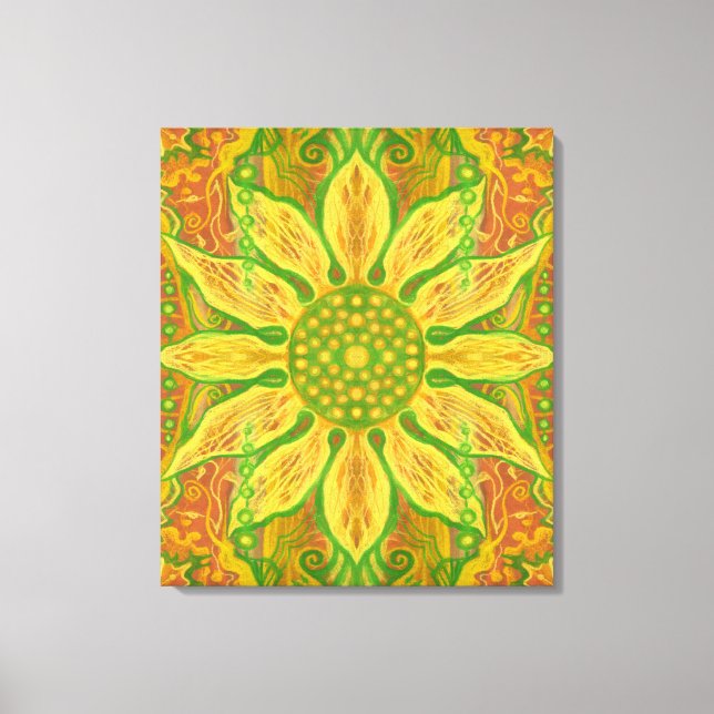 Sun Flower Bohemian Floral Helianthus Sunflower  Canvas Print (Front)