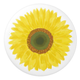 Sun flower ceramic knob