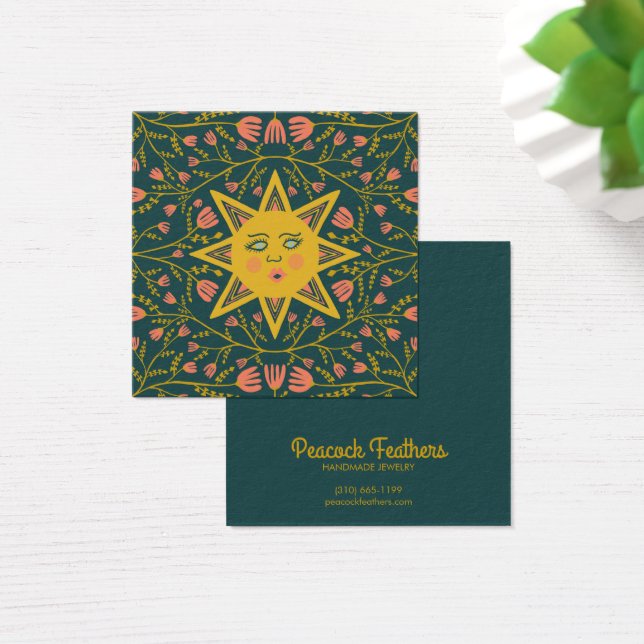 Sun & Flower Earring Necklace Jewellery Display Ca (Desk)