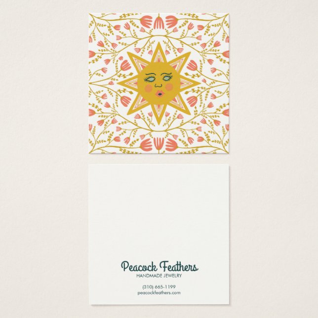 Sun & Flower Earring Necklace Jewellery Display Ca (Front & Back)