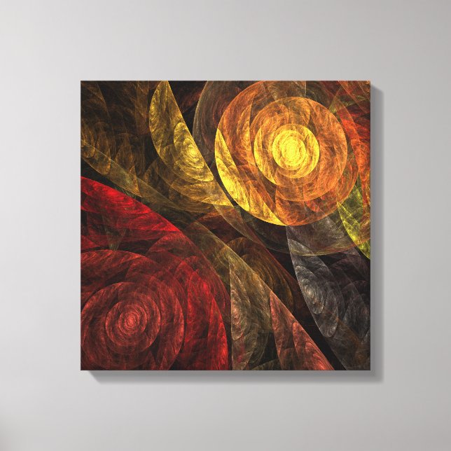 Sun Flower Floral Modern Abstract Art Pattern Canvas Print (Front)