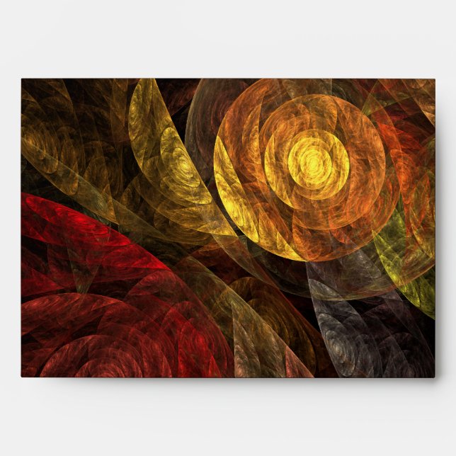 Sun Flower Floral Modern Abstract Art Pattern Envelope (Front)