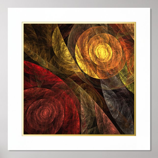 Sun Flower Floral Modern Abstract Art Pattern Foil Prints (Front)