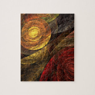 Sun Flower Floral Modern Abstract Art Pattern Jigsaw Puzzle