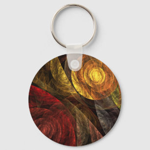 Sun Flower Floral Modern Abstract Art Pattern Keychain