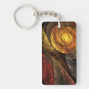 Sun Flower Floral Modern Abstract Art Pattern Keychain