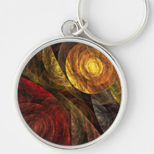 Sun Flower Floral Modern Abstract Art Pattern Keychain