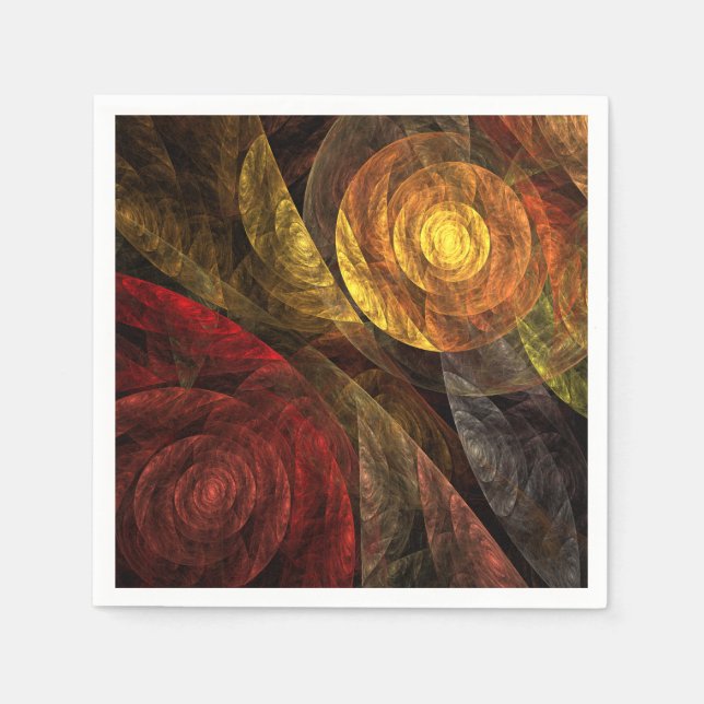 Sun Flower Floral Modern Abstract Art Pattern Napkin (Front)