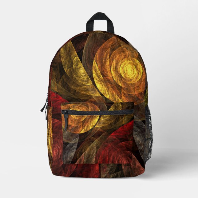 Sun Flower Floral Modern Abstract Art Pattern Printed Backpack (Front)