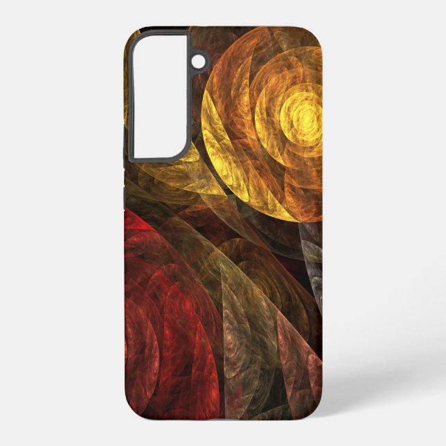 Sun Flower Floral Modern Abstract Art Pattern Samsung Galaxy S22+ Case (Back)