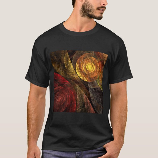 Sun Flower Floral Modern Abstract Art Pattern T-Shirt (Front)