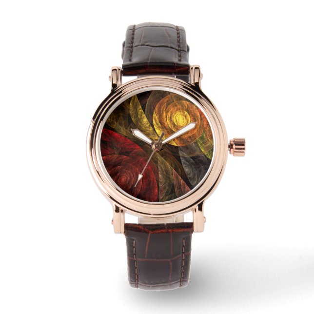 Sun Flower Floral Modern Abstract Art Pattern Watch (Front)