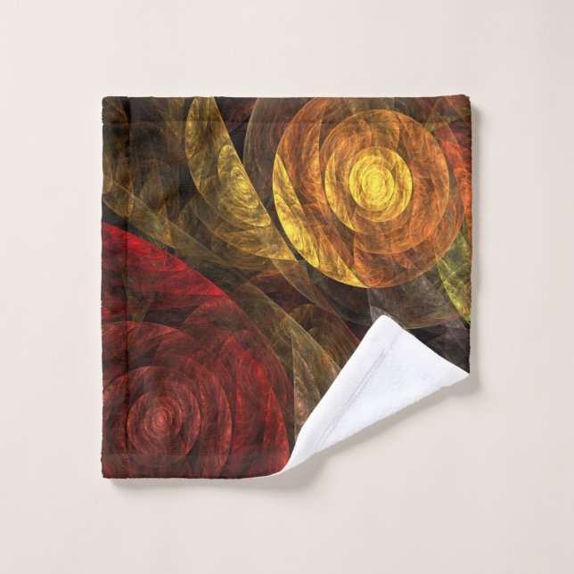 Sun Flower Floral Moderne Art Motif Abstrait (Gant de toilette)