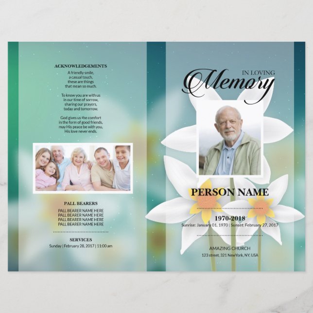 Sun Flower Funeral Template (Front)