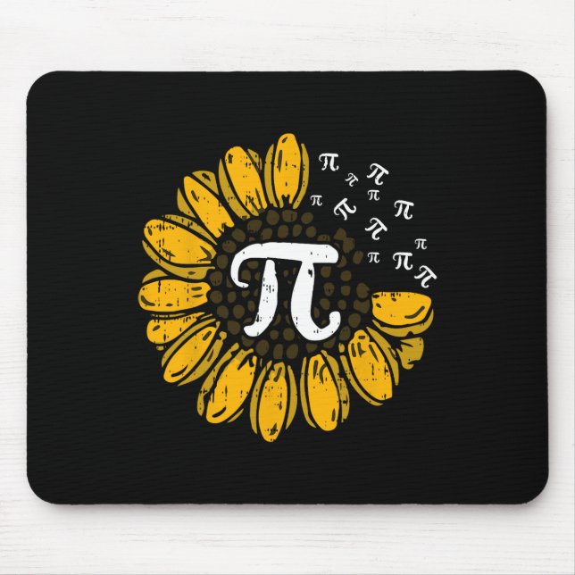 Sun-flower Pi Day Cool Math Symbols Teacher Studen Mouse Pad (Front)
