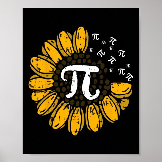 Sun-flower Pi Day Cool Math Symbols Teacher Studen Poster (Front)