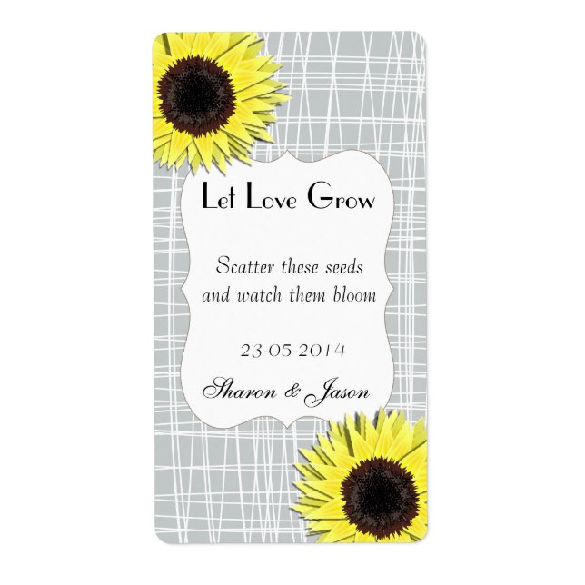 Sun Flower Seed Packet Étiquettes laisser l'amour  (Devant)