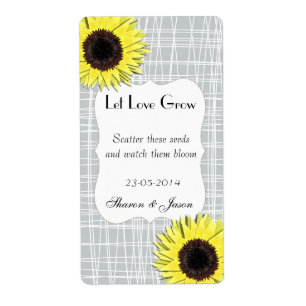 Sun Flower Seed Packet Labels Let Love Grow