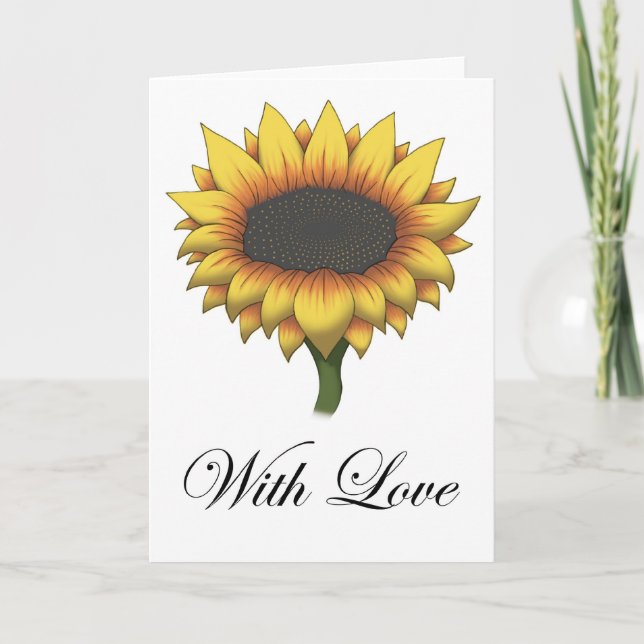 Sun Flower (With Love) Greeting Card (Front)