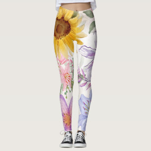 Sun Flowers Mix Design Leggings
