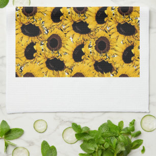 sun flowers petals swim dive marine nature yellow kitchen towel