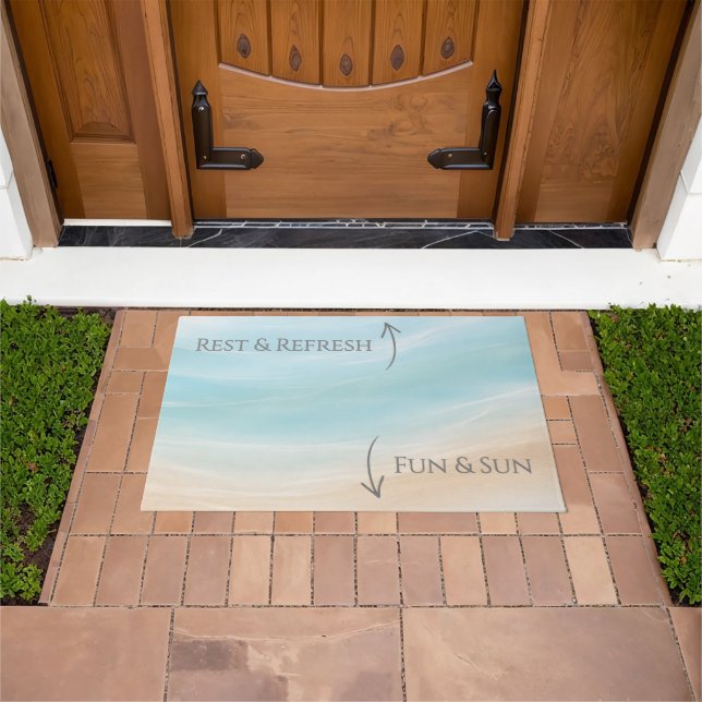 Sun & Fun / Rest & Refresh Beach House Welcome Mat (Outdoor)