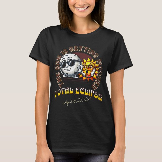Sun Getting Mooned Solar Eclipse T-Shirt (Front)