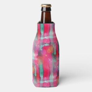 Sun glare abstract painted watercolor bottle cooler