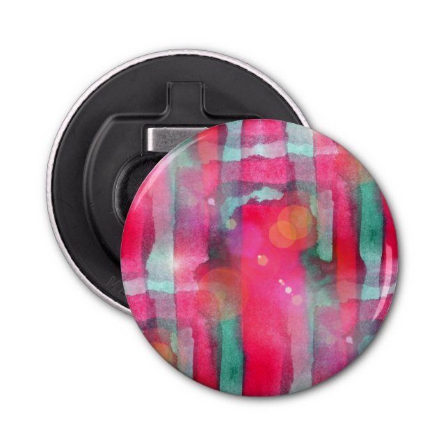 Sun glare abstract painted watercolor bottle opener (Front)