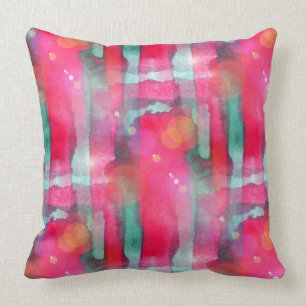 Sun glare abstract painted watercolor throw pillow