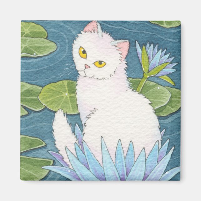 Sun God Cat Square Magnet Moussart (Front)