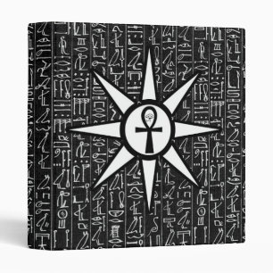 Sun God Egyptian Hieroglyphics Occult Goth Binder