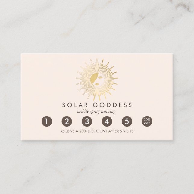 Sun Goddess Girl Logo Spray Tanning Pink Loyalty Card (Front)