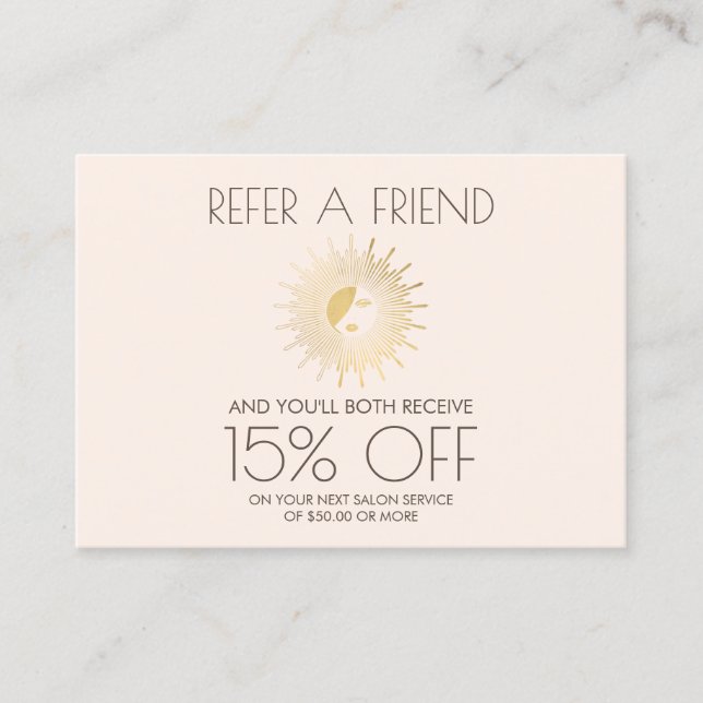 Sun Goddess Girl Logo Spray Tanning Pink Referral Card (Front)