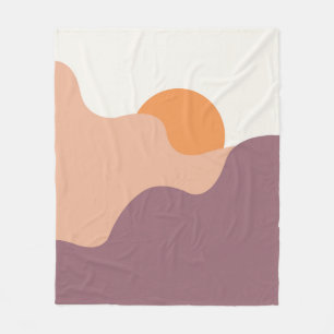 Sun goes down behind the purple hills fleece blanket