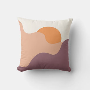 Sun goes down behind the purple hills throw pillow