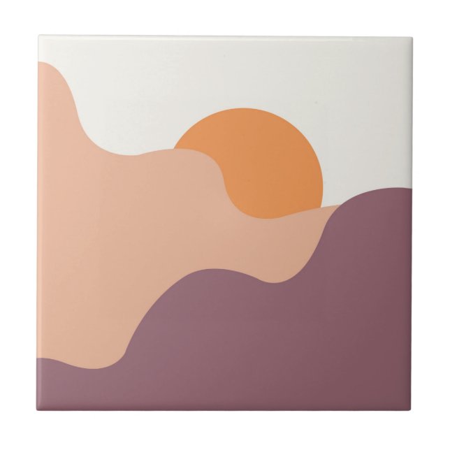 Sun goes down behind the purple hills tile (Front)